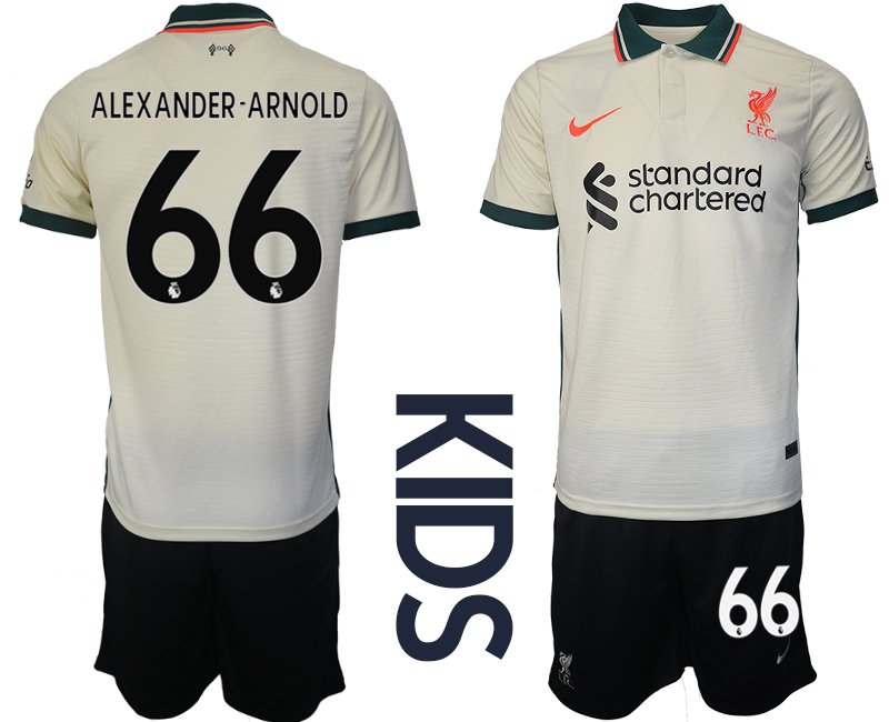 Kinder Fußball Trikot Liverpool FC Stadium Away 2021/22 mit Aufdruck Alexander-Arnold 66