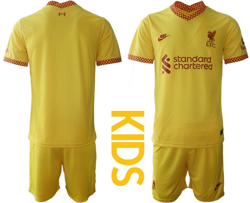 Personalisierbar Fußball Trikot Liverpool Stadion Ausweichtrikot 2021-22 für Kinder