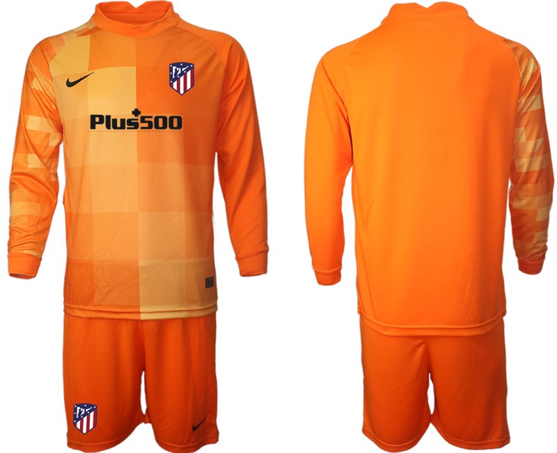 Personalisierbar Fußball Trikotsatz Atlético Madrid Torwarttrikot in Orange