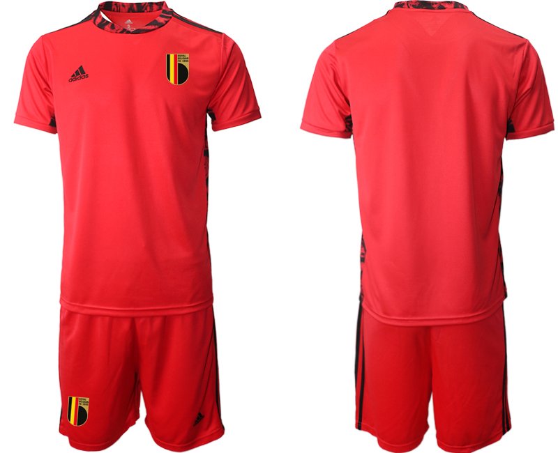 Personalisierbar Goalkeeper Jersey Shirt Belgien Herren Torwarttrikot EM 2020 in rot