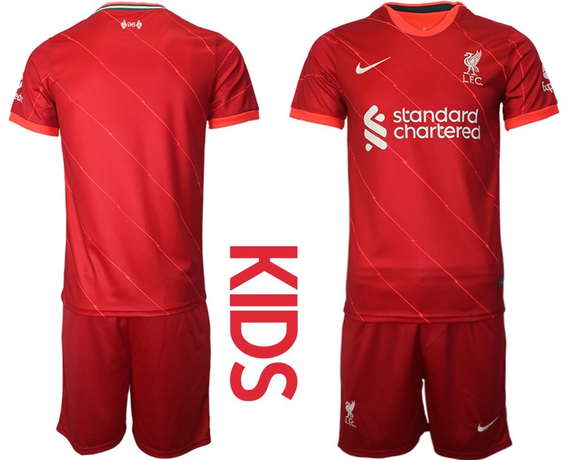 Personalisierbar Heimtrikot Kinder FC Liverpool Trikot Home 2021/22 in rot