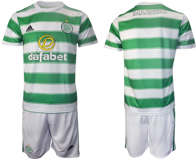 Celtic FC Home Jersey 2021-2022 White Green Shirt
