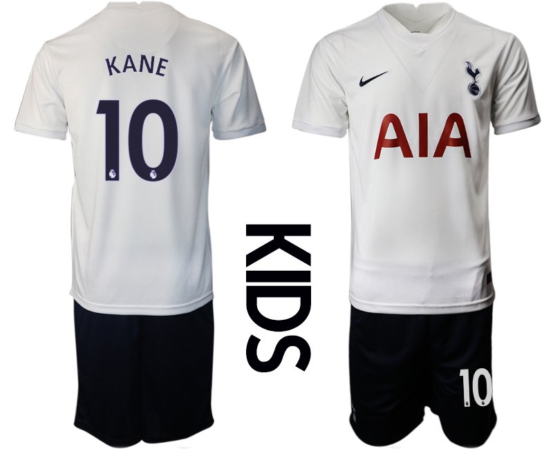 Tottenham Hotspur 2021/2022 Heimtrikot in weiß für Kinder mit Aufdruck KANE 10