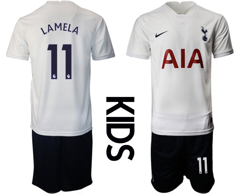 Tottenham Hotspur 2021/2022 Heimtrikot in weiß für Kinder mit Aufdruck LAMELA 11