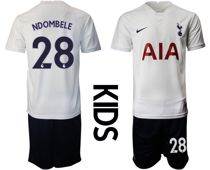 Tottenham Hotspur 2021/2022 Heimtrikot in weiß für Kinder mit Aufdruck NDOMBELE 28