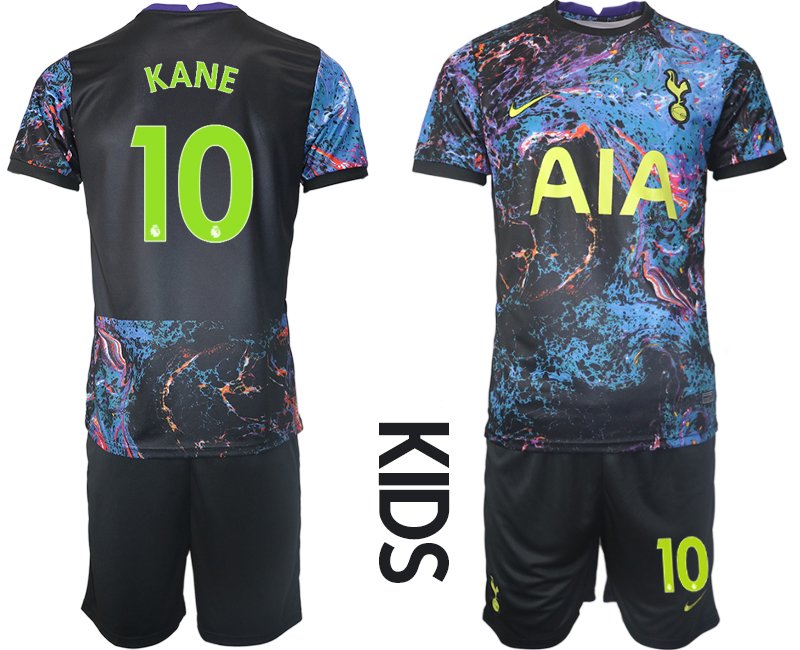 Tottenham Hotspur Auswärtstrikot 2021-22 Kinder mit Aufdruck Kane 10