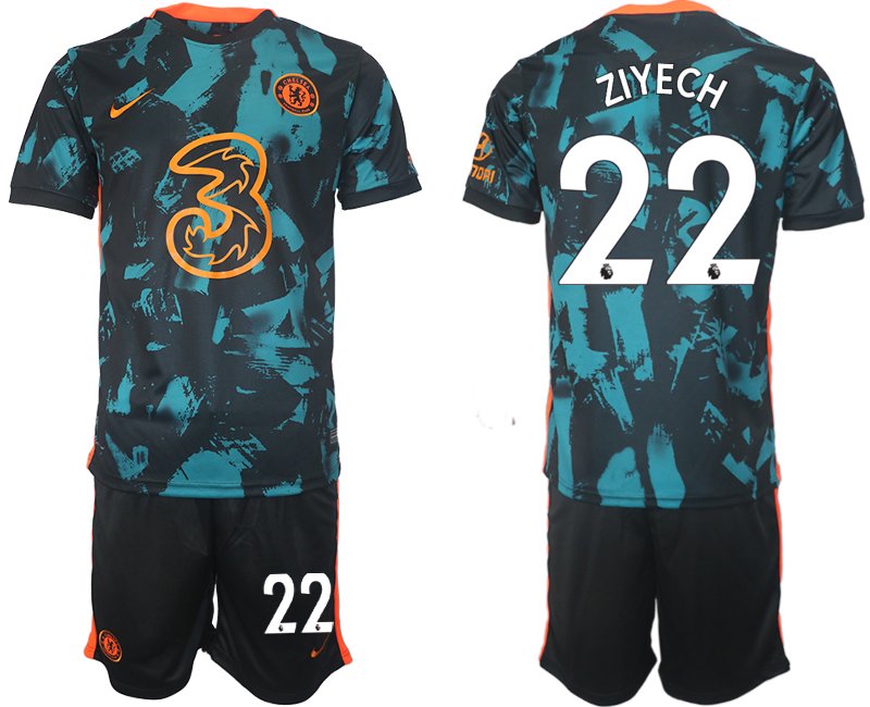 Herren Chelsea FC 2021/22 Ausweichtrikot mit Aufdruck Ziyech 22