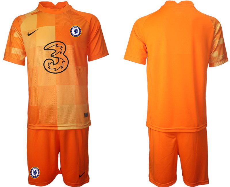 Herren Fußballtrikots Chelsea FC 2021/22 Torwarttrikot Set in orange