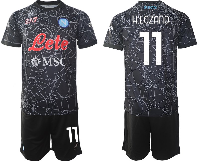 SSC Napoli Special Heimtrikot 2021-2022 Kurzarm schwarz mit Aufdruck H.LOZANO 11