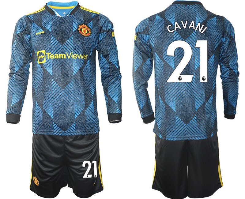 Manchester United Ausweichtrikot 2021/22 Langarm Trikotsatz mit Aufdruck Cavani 21