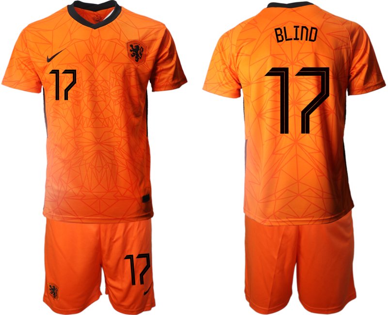 Niederlande Heimtrikot Orange EM 2020/21 mit Aufdruck Blind 17
