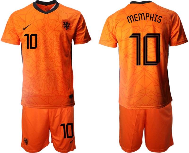 Niederlande Heimtrikot Orange EM 2020/21 mit Aufdruck MEMPHIS 10
