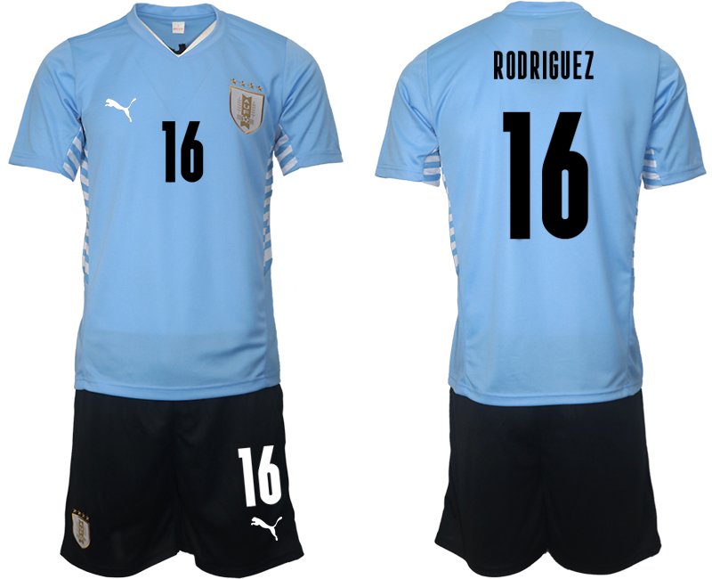 Uruguay 2021/2022 Heimtrikot hellblau Herren Trikotsatz mit Aufdruck RODRIGUEZ 16