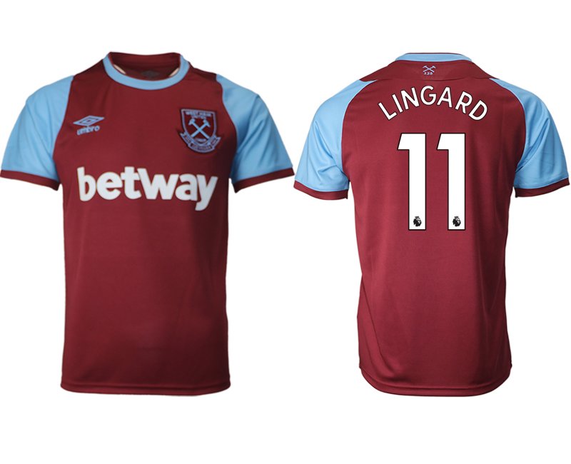 West Ham United Heimtrikot 2020-21 with LINGARD 11 printing