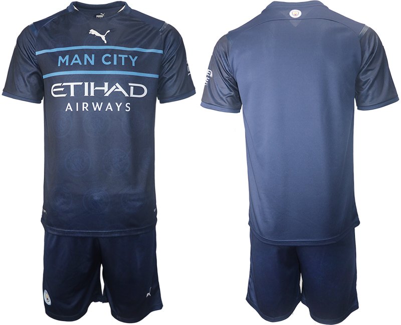 Ausweichtrikot Manchester City 2021-22 blau-weiss Drittes Trikot für Herren