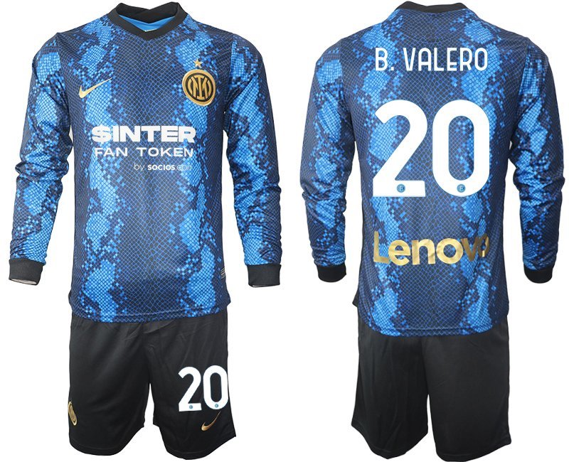 B.Valero 20 Inter Milan 2021/22 Heimtrikot blau Langarm + Kurze Hosen