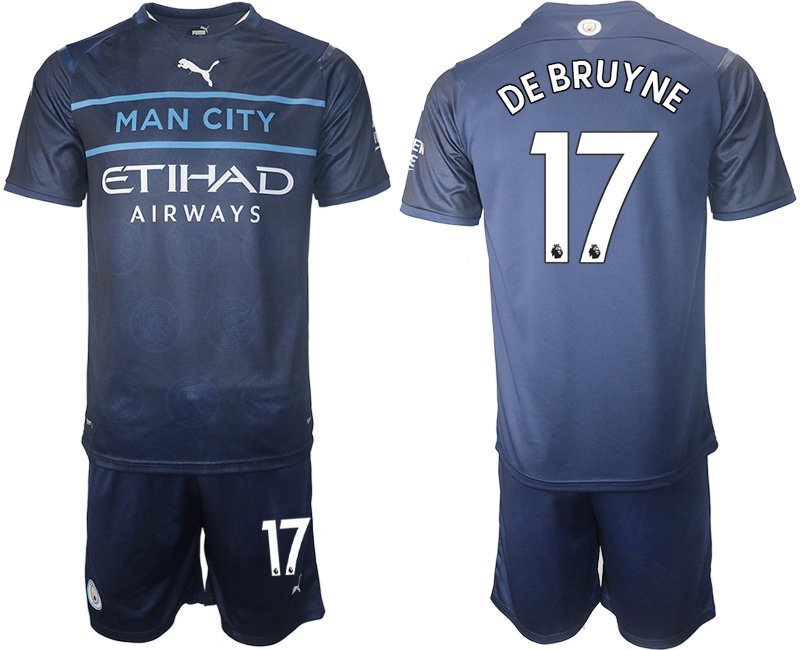 De Bruyne 17 Manchester City 2021-22 Ausweichtrikot blau-weiß Herren