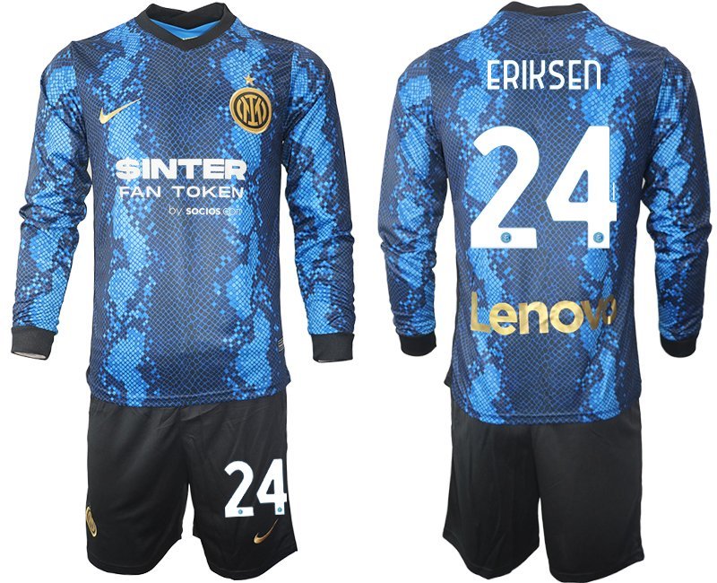 Eriksen 24 Inter Milan 2021-22 Heimtrikot blau Langarm + Kurze Hosen