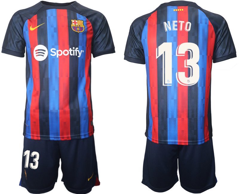 FC Barcelona 2022/23 Heimtrikot dunkles Blau Herren Trikotsatz Kurzarm NETO 13