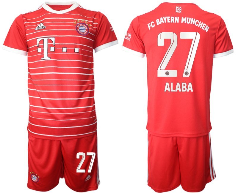 FC Bayern München 2022-2023 Heimtrikot Herren mit Aufdruck Alaba 27