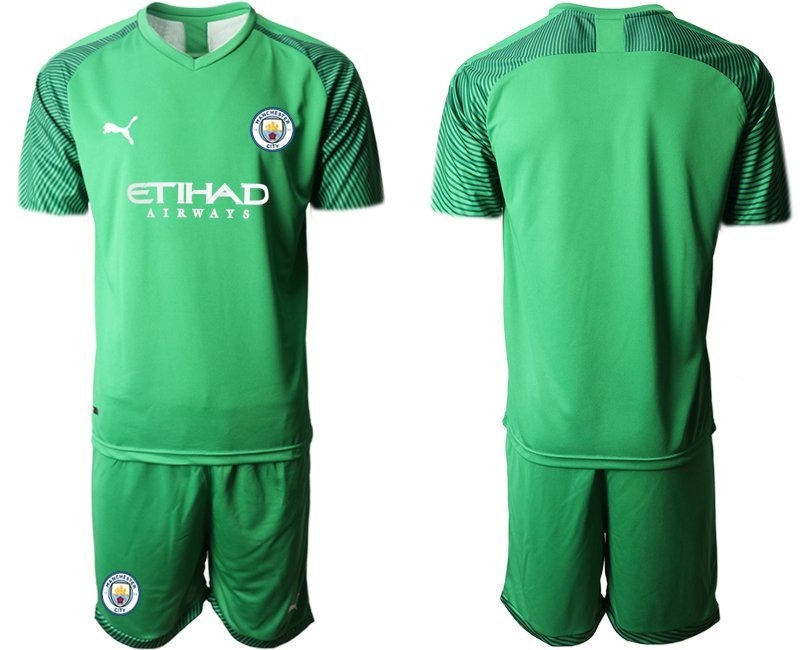Goalkeeper Shirt Manchester City Torwarttrikot Grün Trikotsatz Kurzarm + Kurze Hosen
