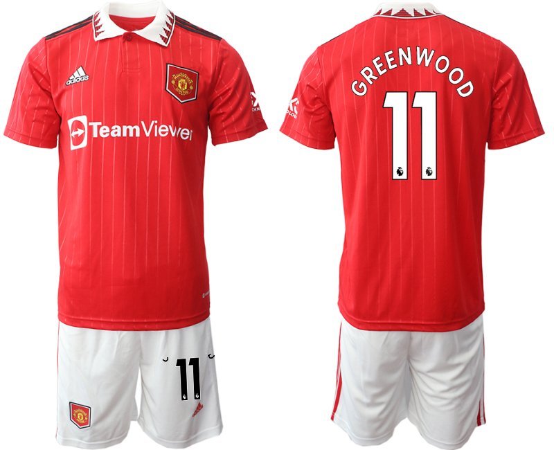 Greenwood 11 Manchester United 2022-23 Heimtrikot Herren Trikot + Kurze Hosen