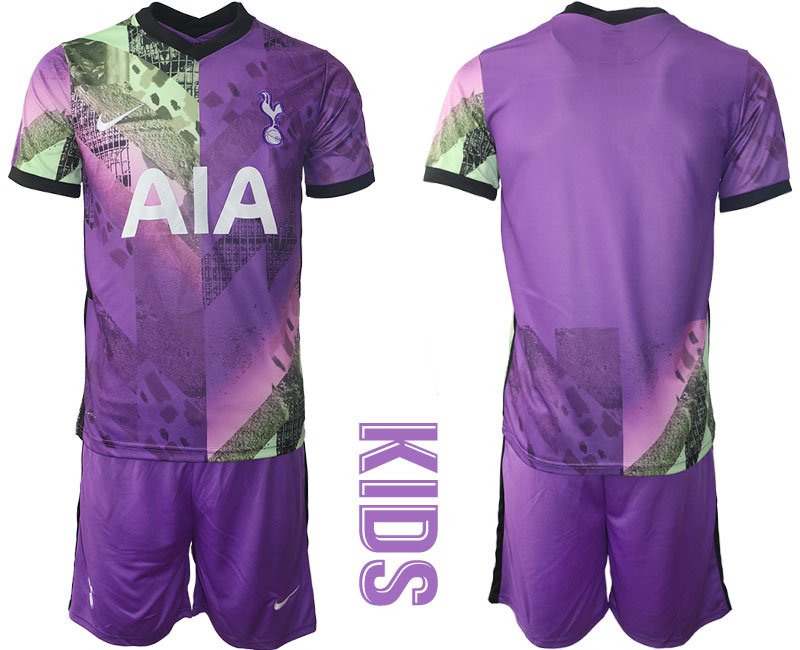 Kinder Tottenham Hotspur Ausweichtrikot 2021-22 Trikotsatz Kurzarm + Kurze Hosen