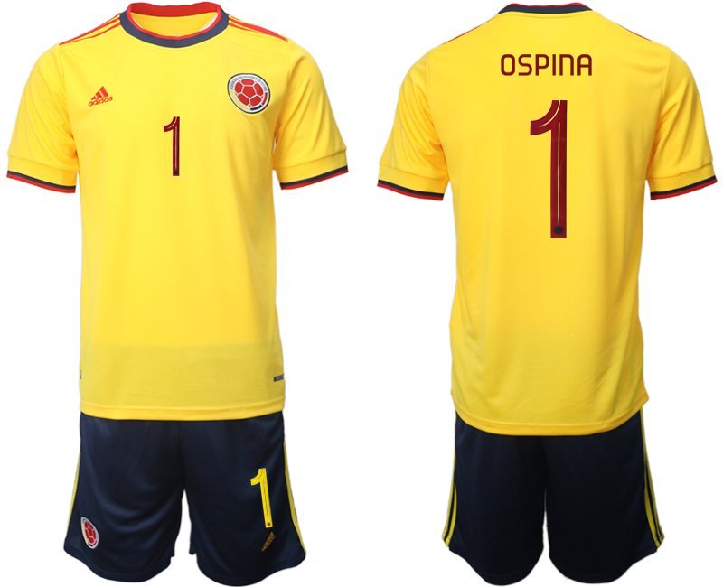 Kolumbien Heimtrikot Gelb 2021 Copa America Trikotsatz Kurzarm Ospina 1