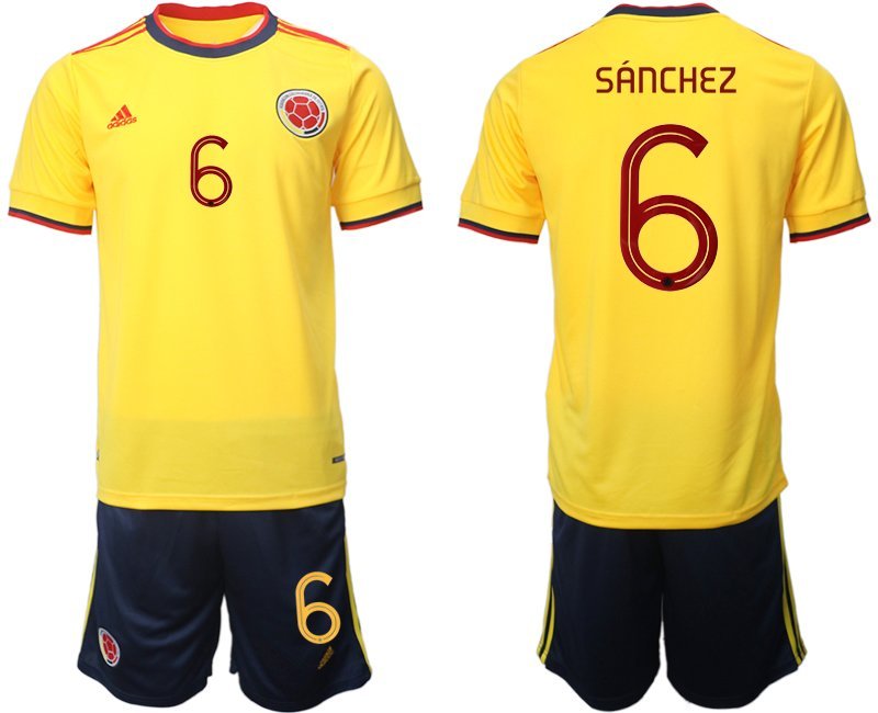 Kolumbien Heimtrikot Gelb 2021 Copa America Trikotsatz Kurzarm Sánchez 6
