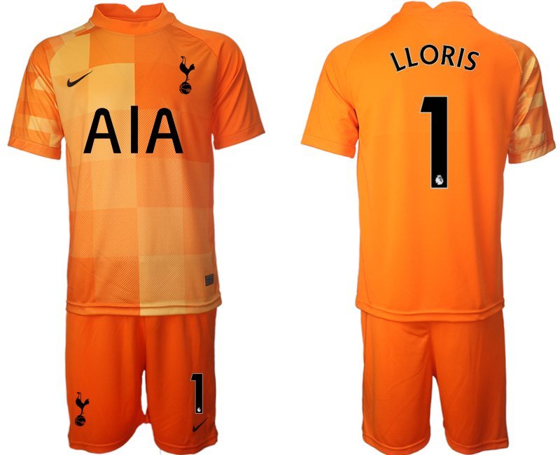 LLORIS 1 Tottenham Hotspur 2021-22 Torwarttrikot Orange Trikotsatz Kurzarm + Kurze Hosen