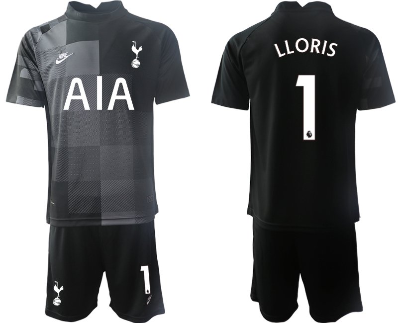 LLORIS 1 Tottenham Hotspur 2021/22 Torwarttrikot schwarz Trikotsatz Kurzarm + Kurze Hosen