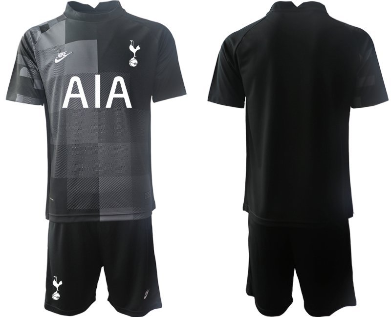 Tottenham Hotspur 2021/22 Herren Torwarttrikot schwarz Trikotsatz Kurzarm + Kurze Hosen