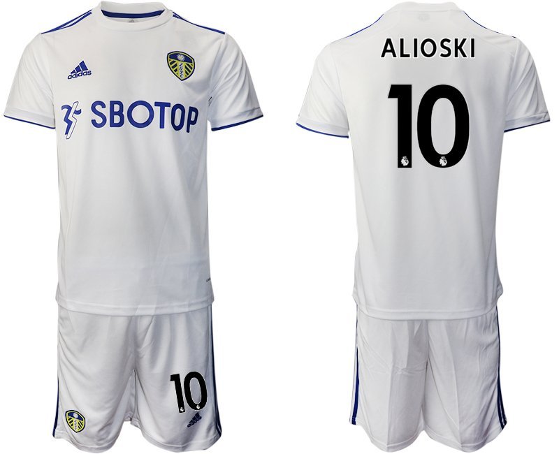 ALIOSKI 10 Leeds United Heimtrikot 2020-21 weiß blauen Trikotsatz Kurzarm + Kurze Hosen