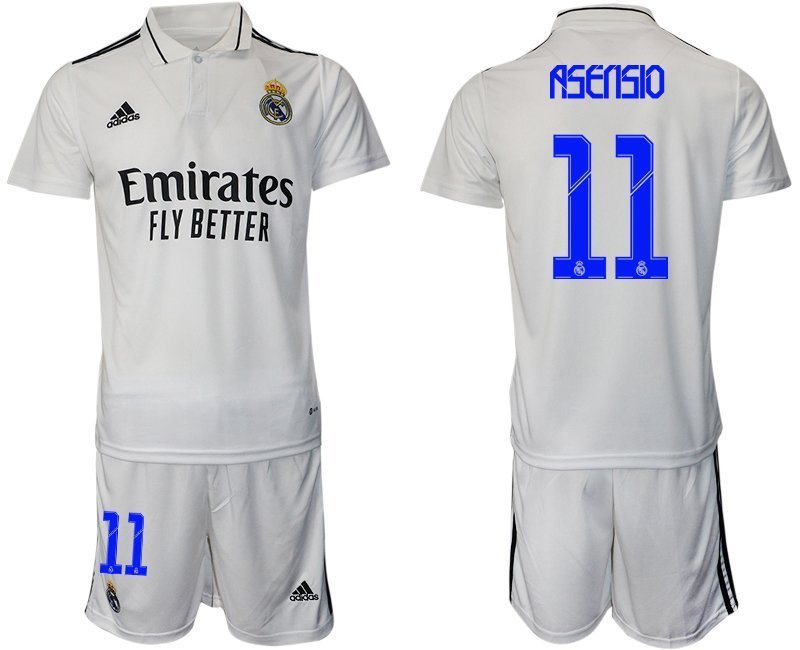 Asensio 11 Real Madrid Heimtrikot 2022/23 weiß Trikotsatz Herren Kurzarm + Kurze Hosen