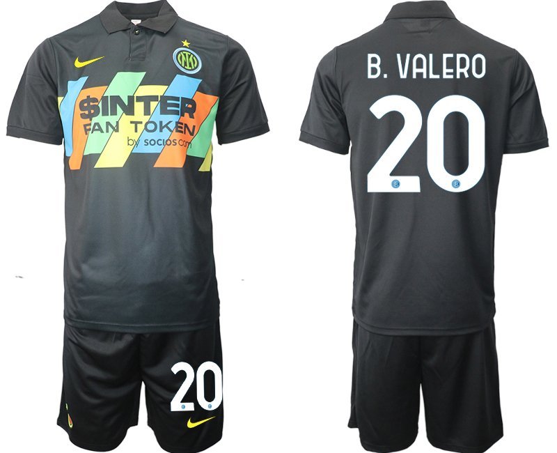 B.Valero 20 Inter Mailand Ausweichtrikot 2021-22 Herren schwarz Trikotsatz 3rd Trikot