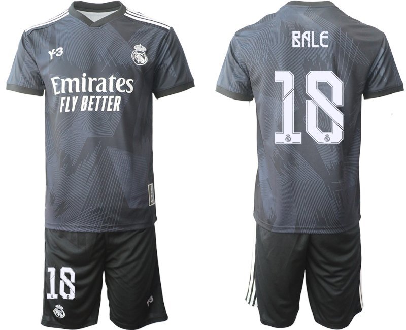 Bale 18 Y-3 Real Madrid Viertes Fußballtrikot schwarz für die Saison 2021-2022 Herren
