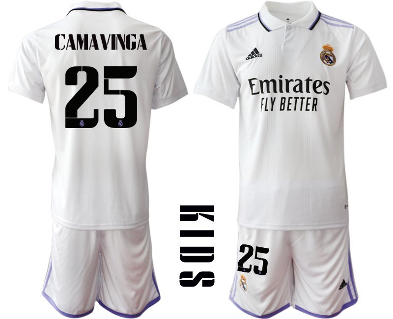 CAMAVINGA 25 Real Madrid Heimtrikot 202223 Weiß Trikotsatz für Kinder günstig kaufen