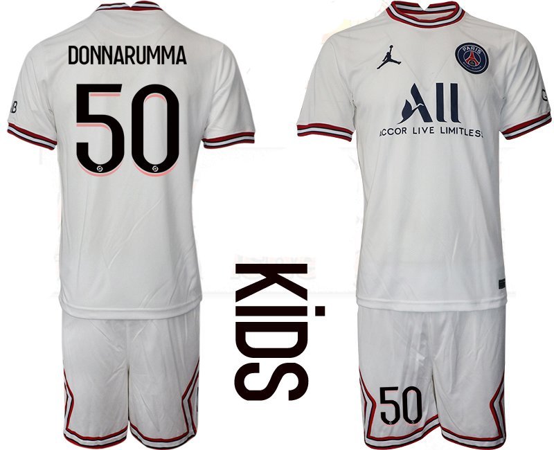 DONNARUMMA 50 Paris Saint-Germain 4th Trikot 202122 weiß roten blauen PSG Fußballtrikots für Kinder