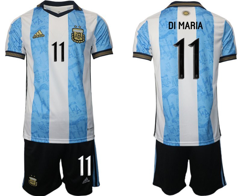 Di María 11 Argentinien World Cup Heimtrikot weiss blau WM-Trikot 2022 Herren