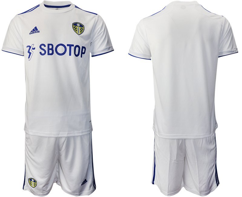 Günstige Fussballtrikots Leeds United Heimtrikot 2020-21 weiß blauen Trikotsatz Herren