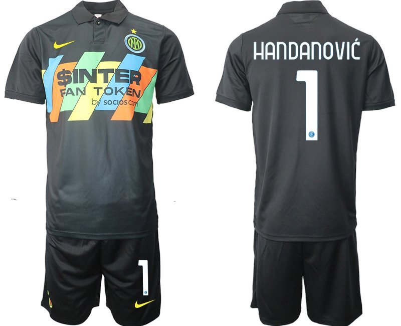 Handanović 1 Inter Mailand Ausweichtrikot 2021-22 schwarz Trikotsatz 3rd Trikot Herren