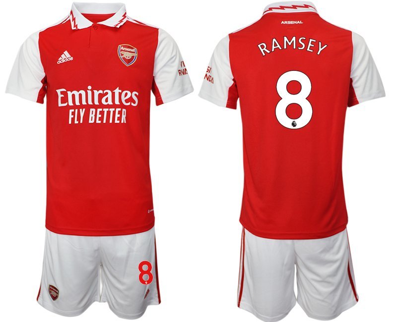 Herren Arsenal 2022/23 Heimtrikot rot-weiß Trikotsatz mit Aufdruck Ramsey 8