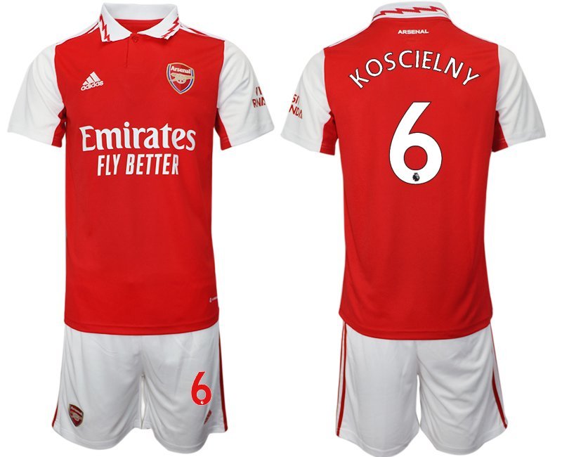 Herren Arsenal 2022-23 Heimtrikot rot-weiß Kurzarm + Kurze Hosen mit Aufdruck KOSCIELNY 6