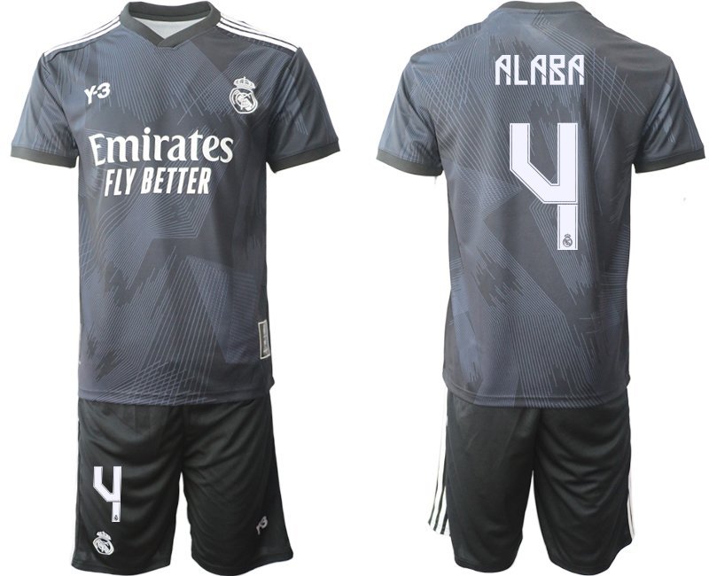 Herren Y-3 Real Madrid 4th Fußballtrikot schwarz für die Saison 2021-2022 Alaba 4