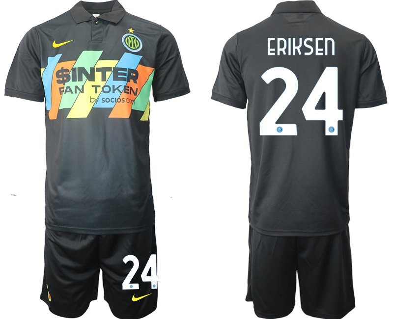 Inter Mailand Ausweichtrikot 2021-22 Herren schwarz Trikotsatz 3rd Trikot Eriksen 24