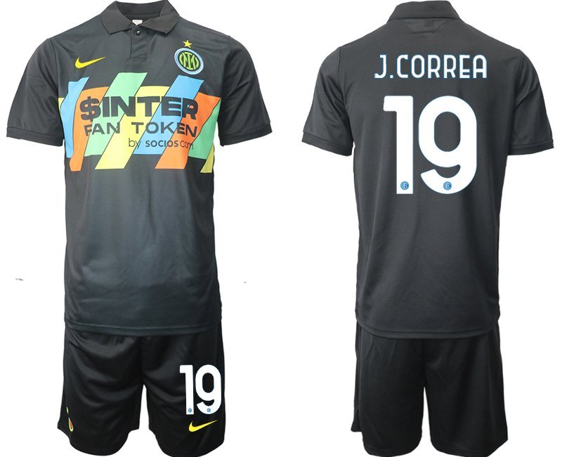 J.Correa 19 Inter Mailand Ausweichtrikot 2021-22 Herren schwarz Trikotsatz 3rd Trikot