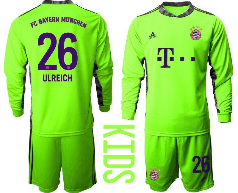 Kaufe FC Bayern München Torwarttrikot 2020-21 Türkis Langarm + Kurze Hosen ULREICH 26