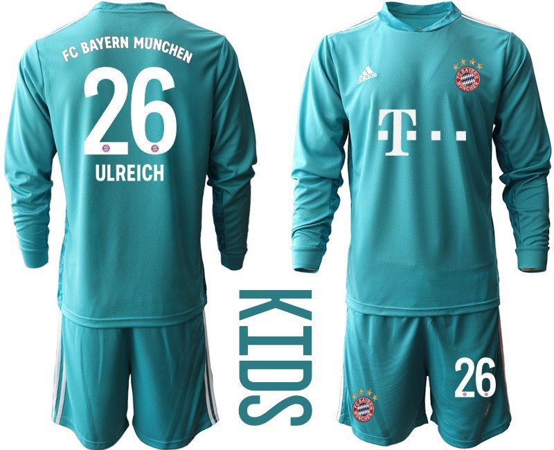 Kinder FC Bayern München Heim Torwarttrikot 2020-21 Langarm + Kurze Hosen ULREICH 26