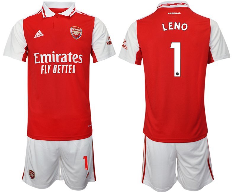 LENO 1 Arsenal 2022-23 Heimtrikot rot-weiß Kurzarm + Kurze Hosen Herren