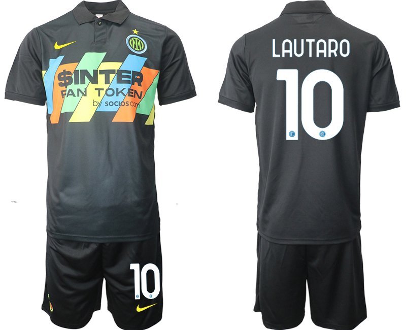 Lautaro 10 Inter Mailand Ausweichtrikot 2021-22 Herren schwarz Trikotsatz 3rd Trikot